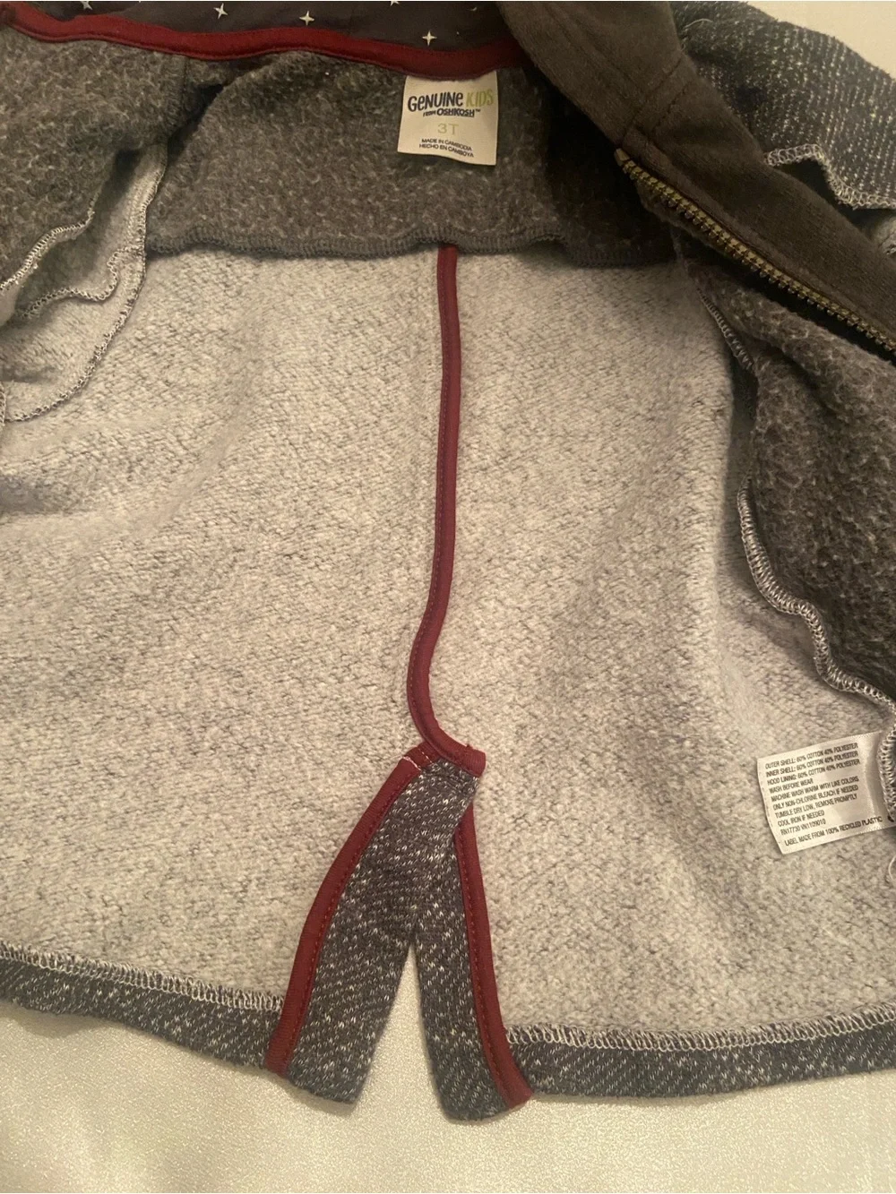OshKosh B'gosh Speckled Gray Knit Hooded Jacket
